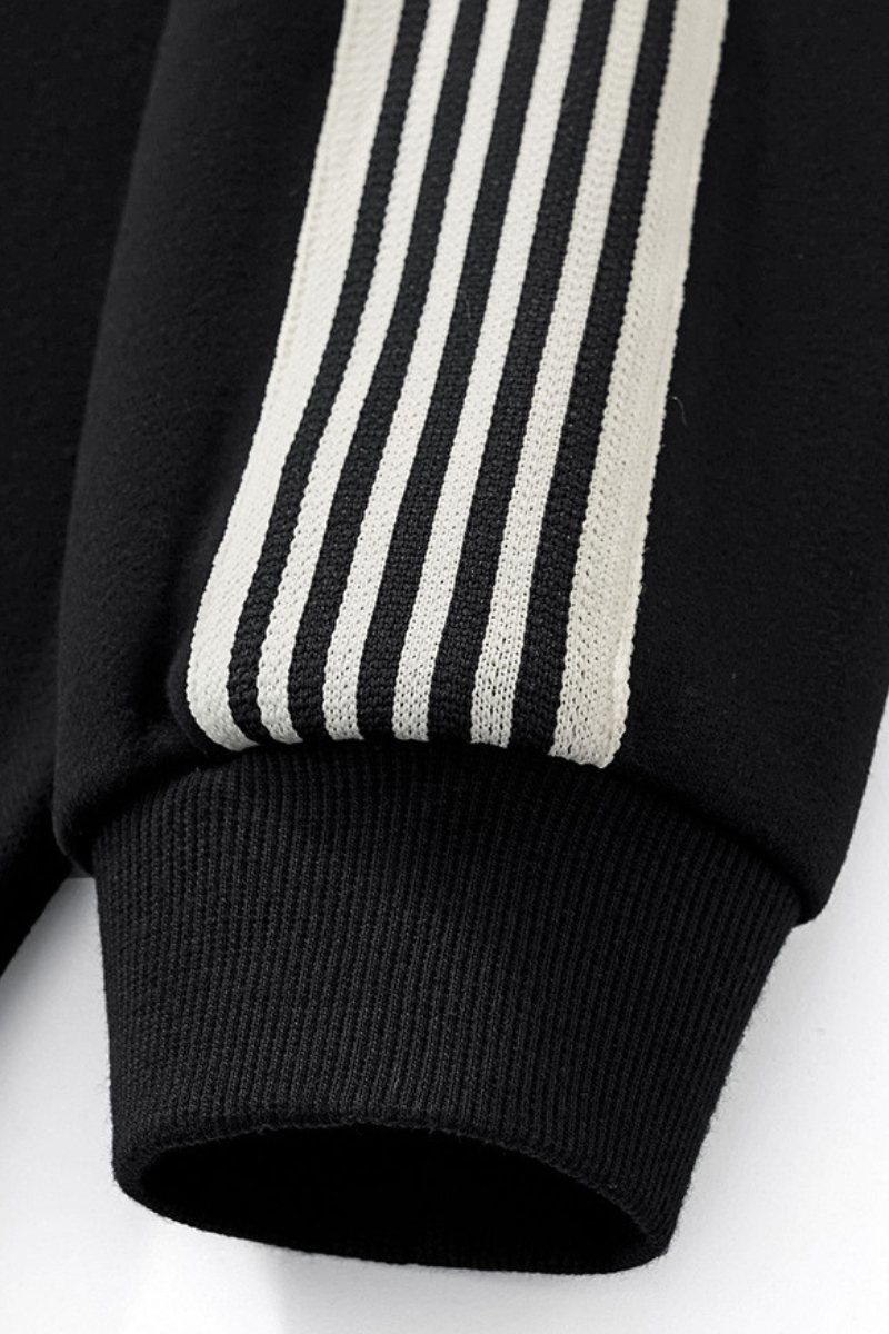 Women's 350g Color Block Side Stripe Ribbed Cuff Hoodie