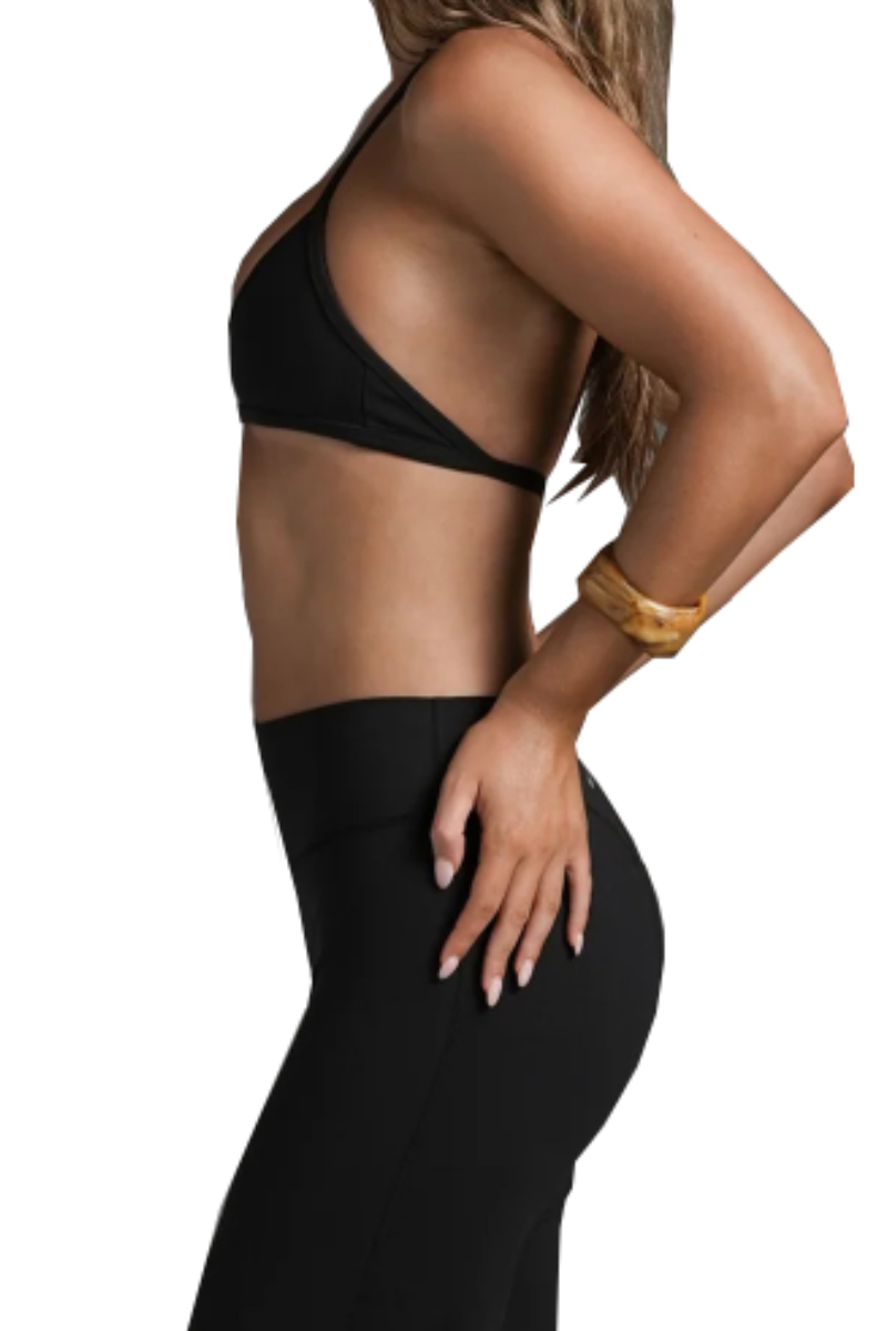 Women's Halter V-Neck Backless Triangle Cup Sports Bra