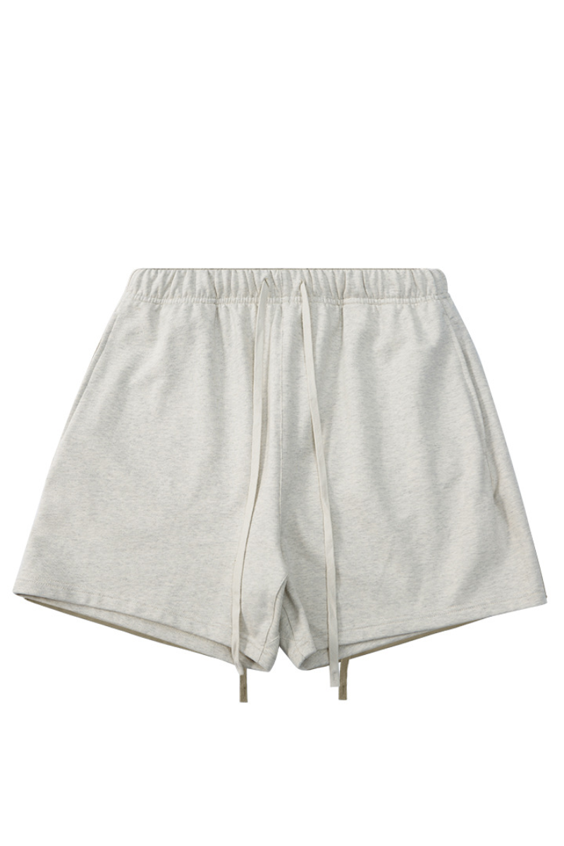 Men's 100% Cotton Solid Drawstring Loose Sports Shorts