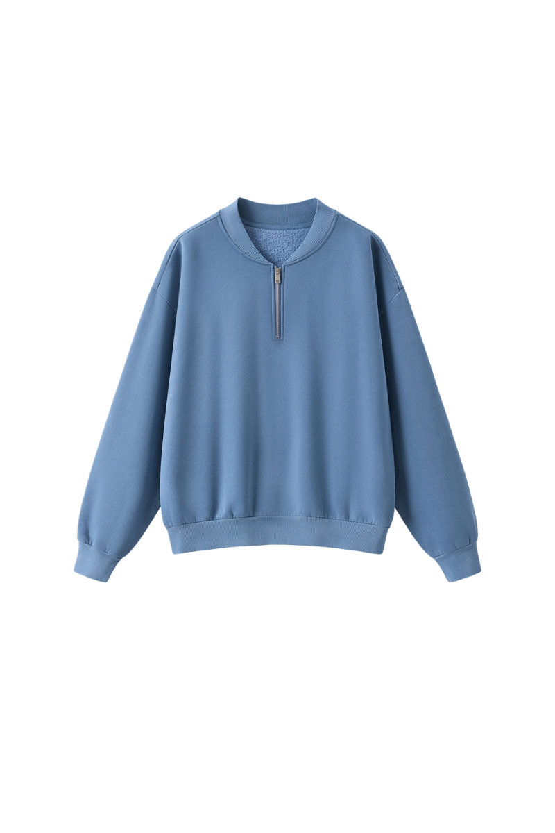 Women's Fall Vintage Washed Fleece Quarter Zip Sweatshirt