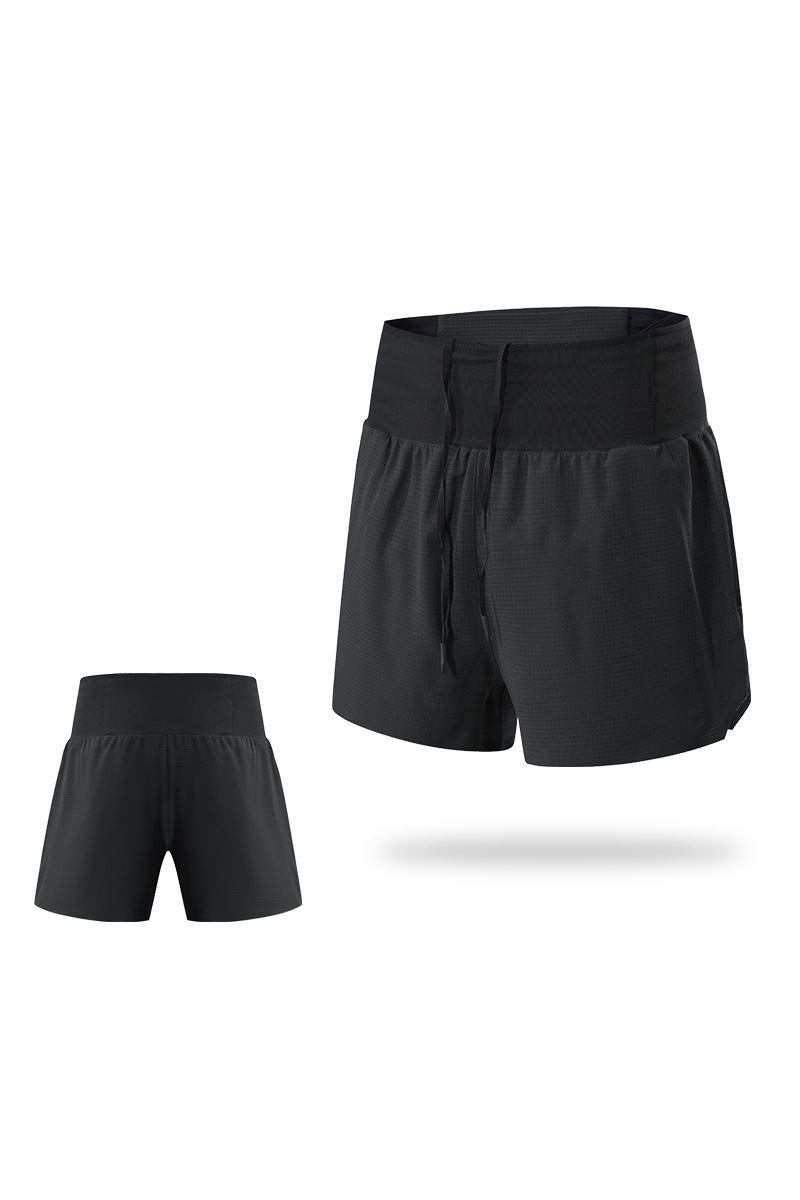 Men High Waist Multi-Pocket 2-in-1 Running Shorts