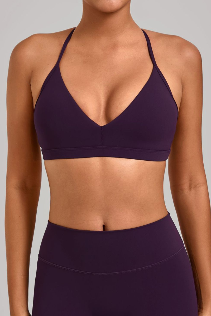 Women's Athletic Triangle Cup Adjustable Open-Back Bra