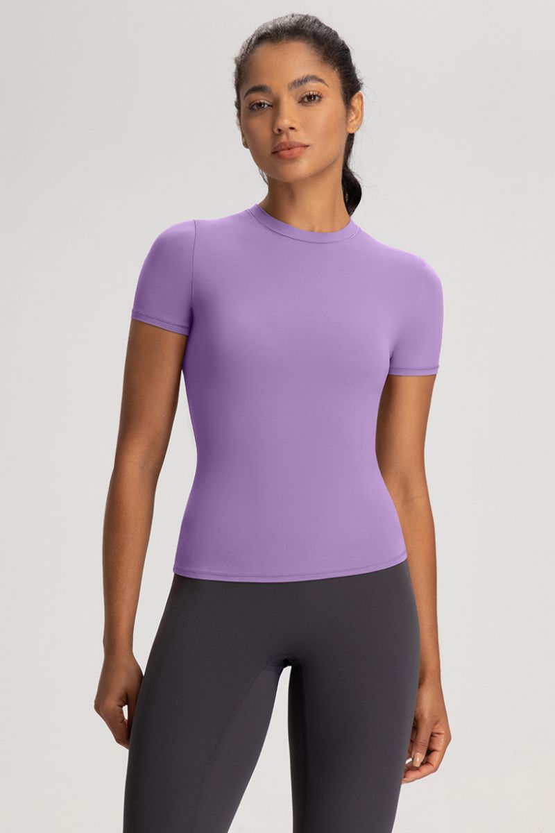 Women Slim-Fit High-Stretch Naked-Feel Yoga T-Shirt