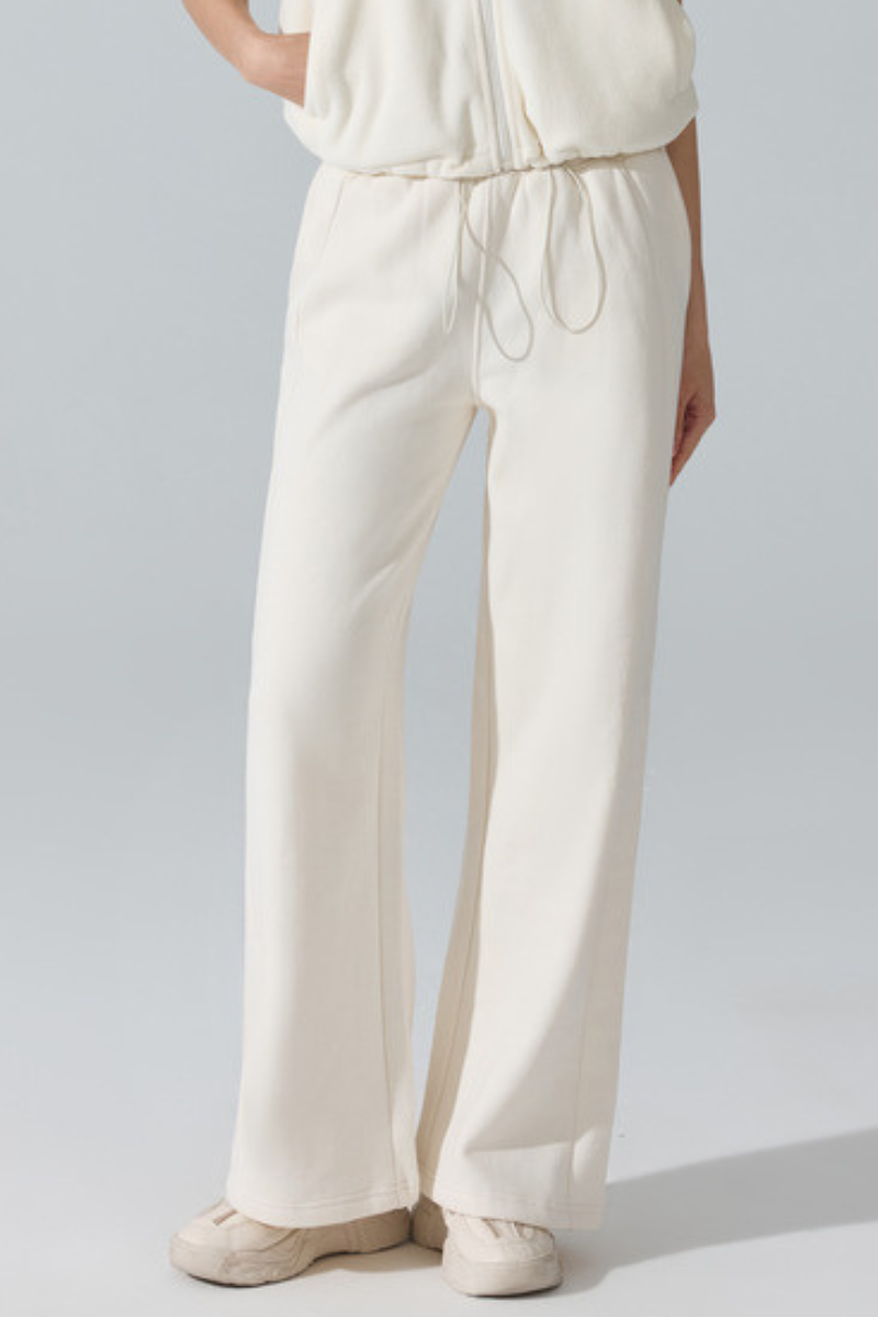 Women's Fleece-Lined Drawstring Straight-Leg Casual Pants