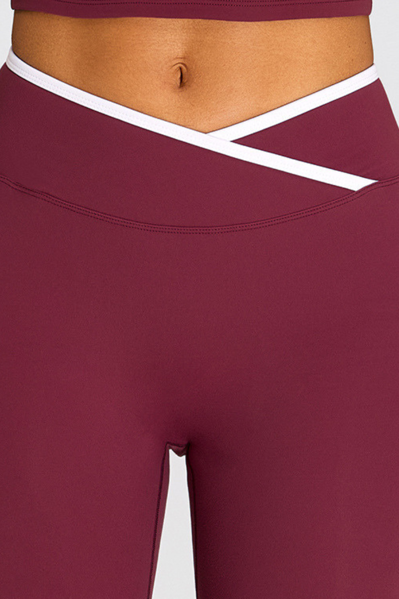 Women's Athletic Cross-Waist High Stretch Yoga Leggings