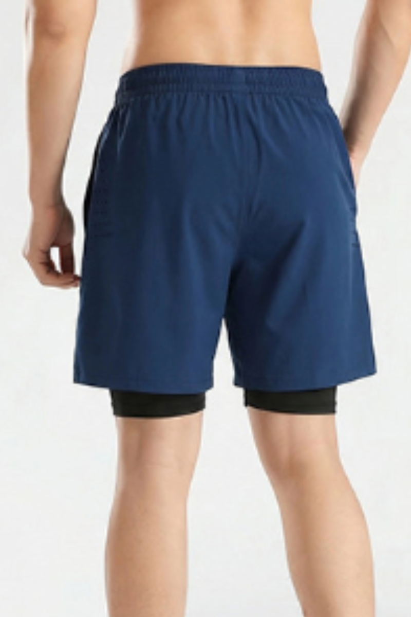 Men's 2-in-1 Athletic Breathable  Shorts with Inner Liner