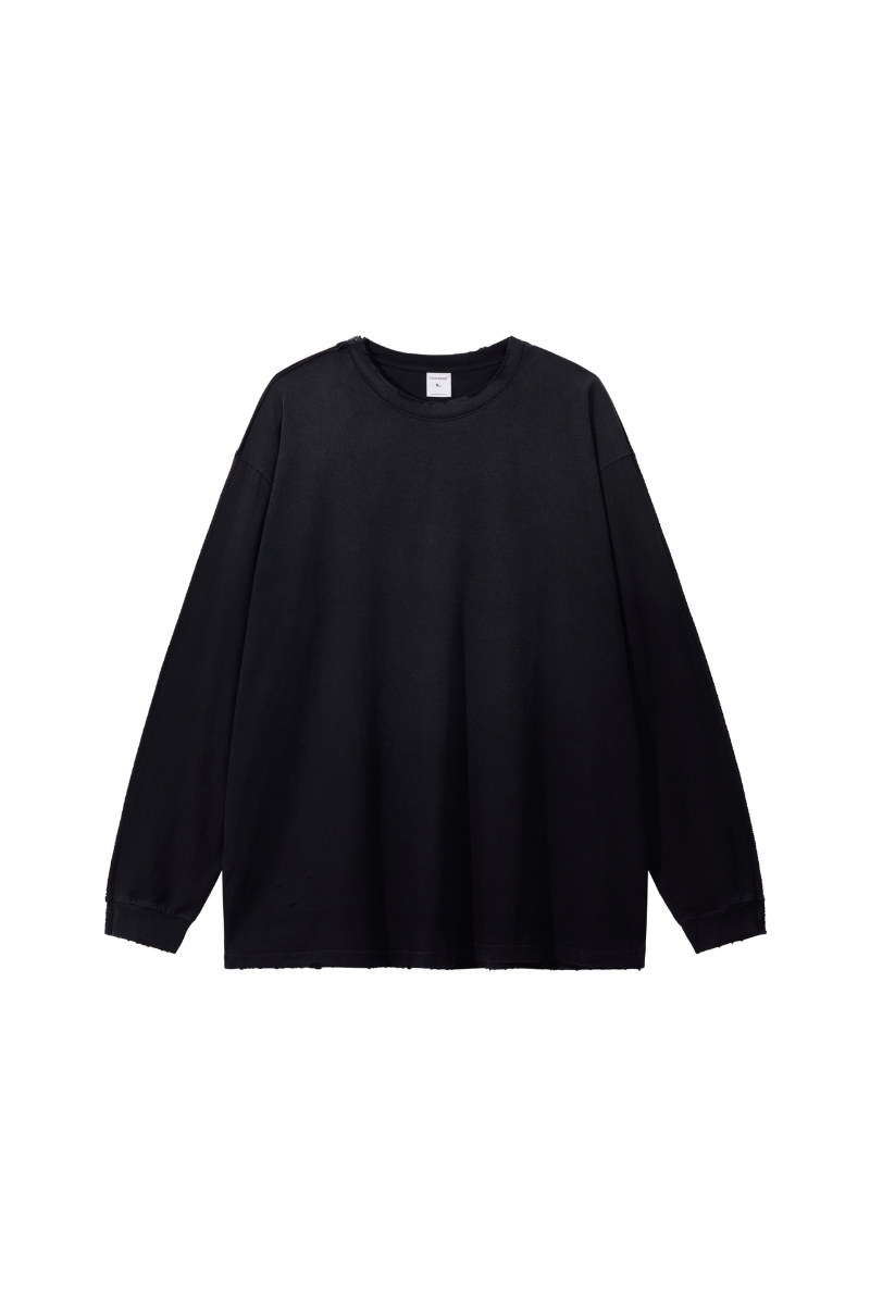Unisex Fall 100%Cotton Vintage Washed Drop Shoulder Pullover