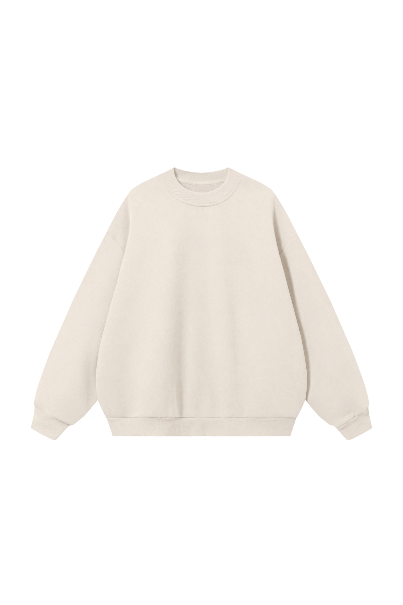 Men's Fall Heavyweight Fleece Cropped Crew Neck Sweatshirt