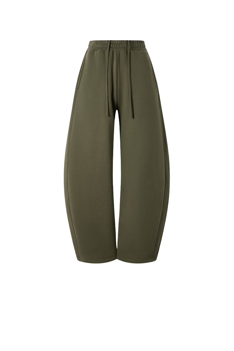 Unisex Fall Streetwear Curved Scimitar Wide‑Leg Sweatpants