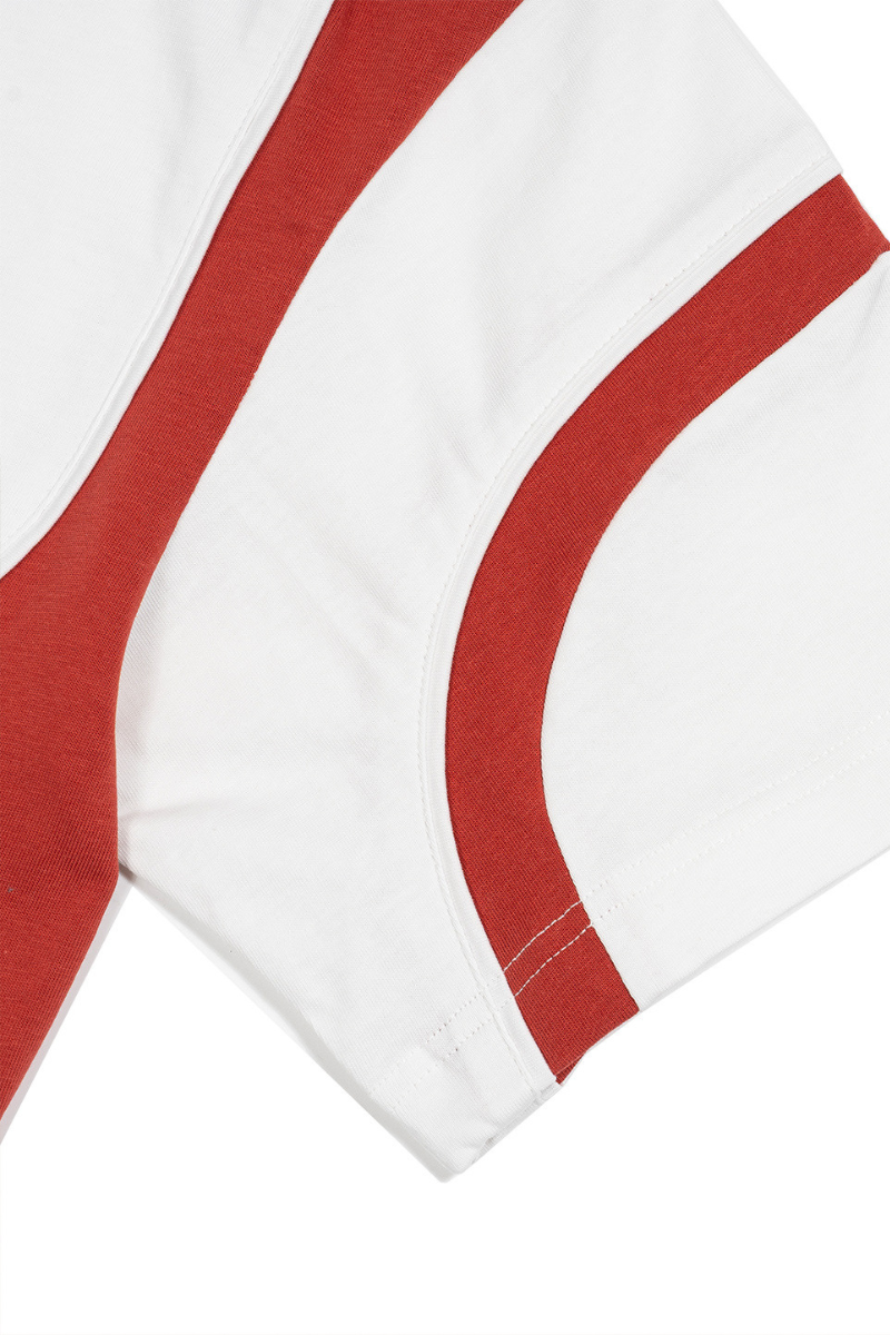 Men's 100% Cotton Color-Block V-Neck Short-Sleeve T-Shirt