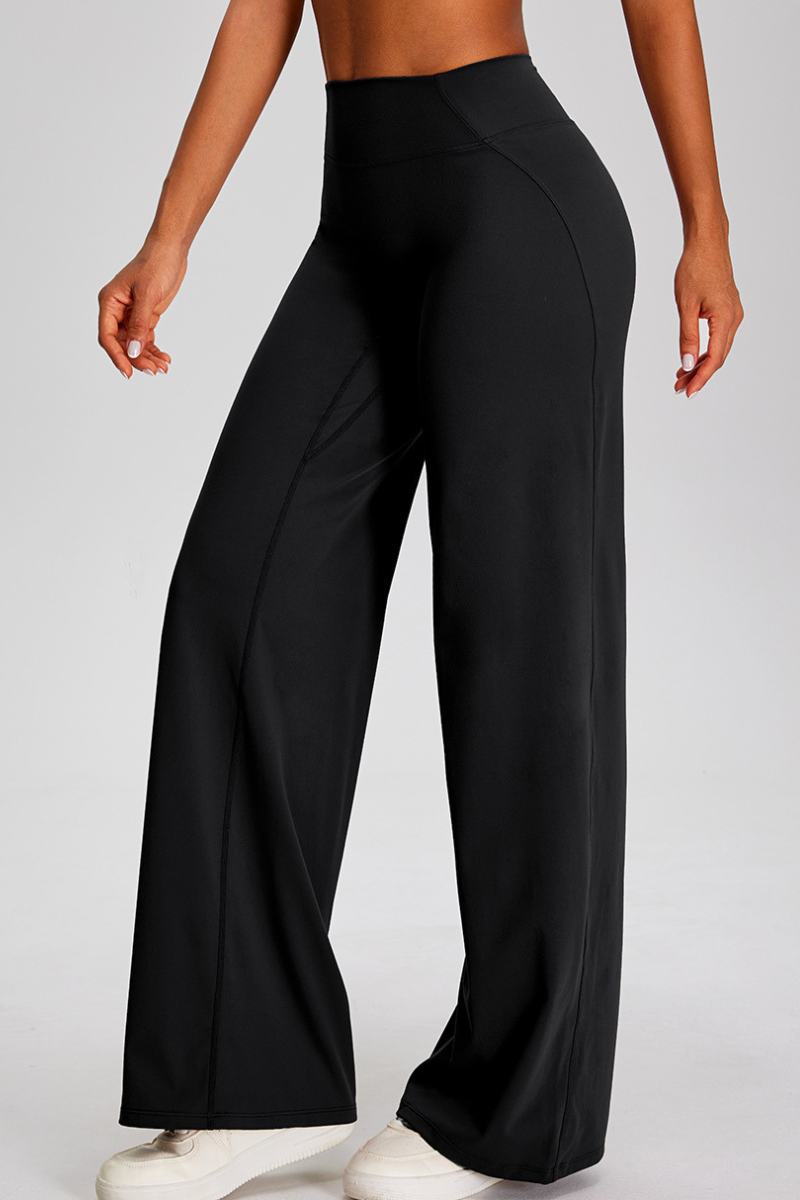 Women's Athletic Flowy Solid Wide Leg Yoga Pants