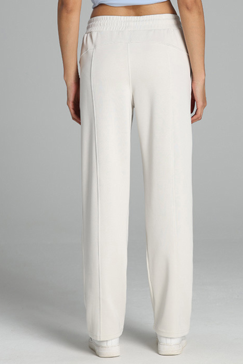 Women's Modal Air Layer Solid Sports Straight-Leg Pants