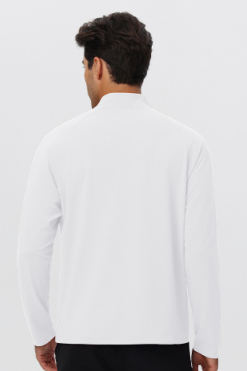 Men's Half Zip Raglan Quick Dry Athletic Long Sleeve T-Shirt