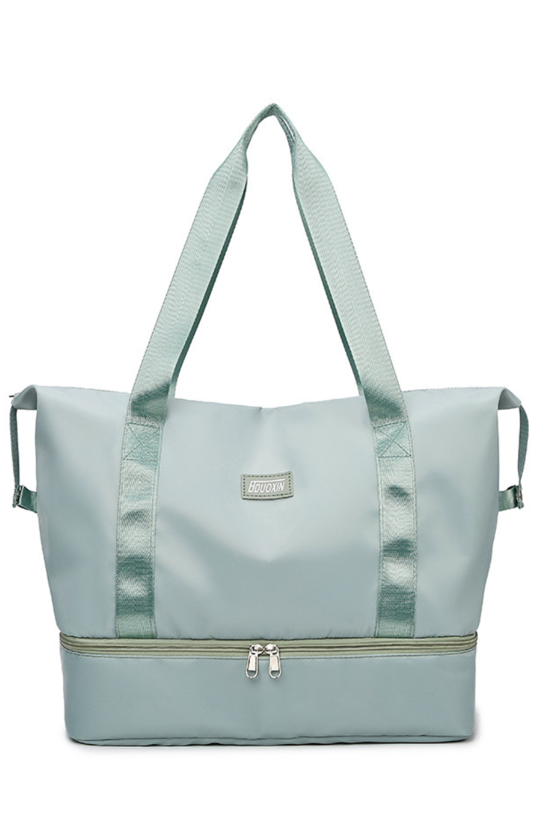 Large Capacity Bottom Zippered Compartment Handle Bag