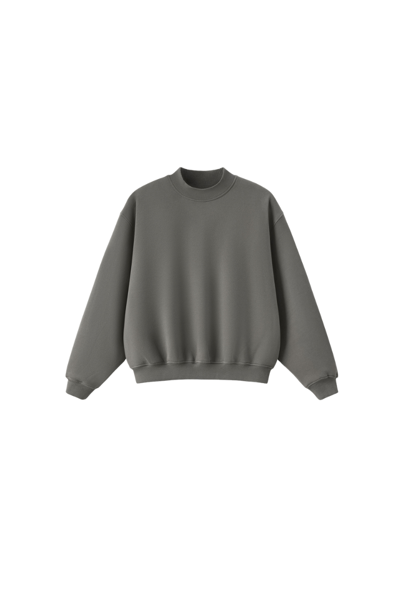 Men's Fall Streetwear Boxy Mockneck Sweatshirt