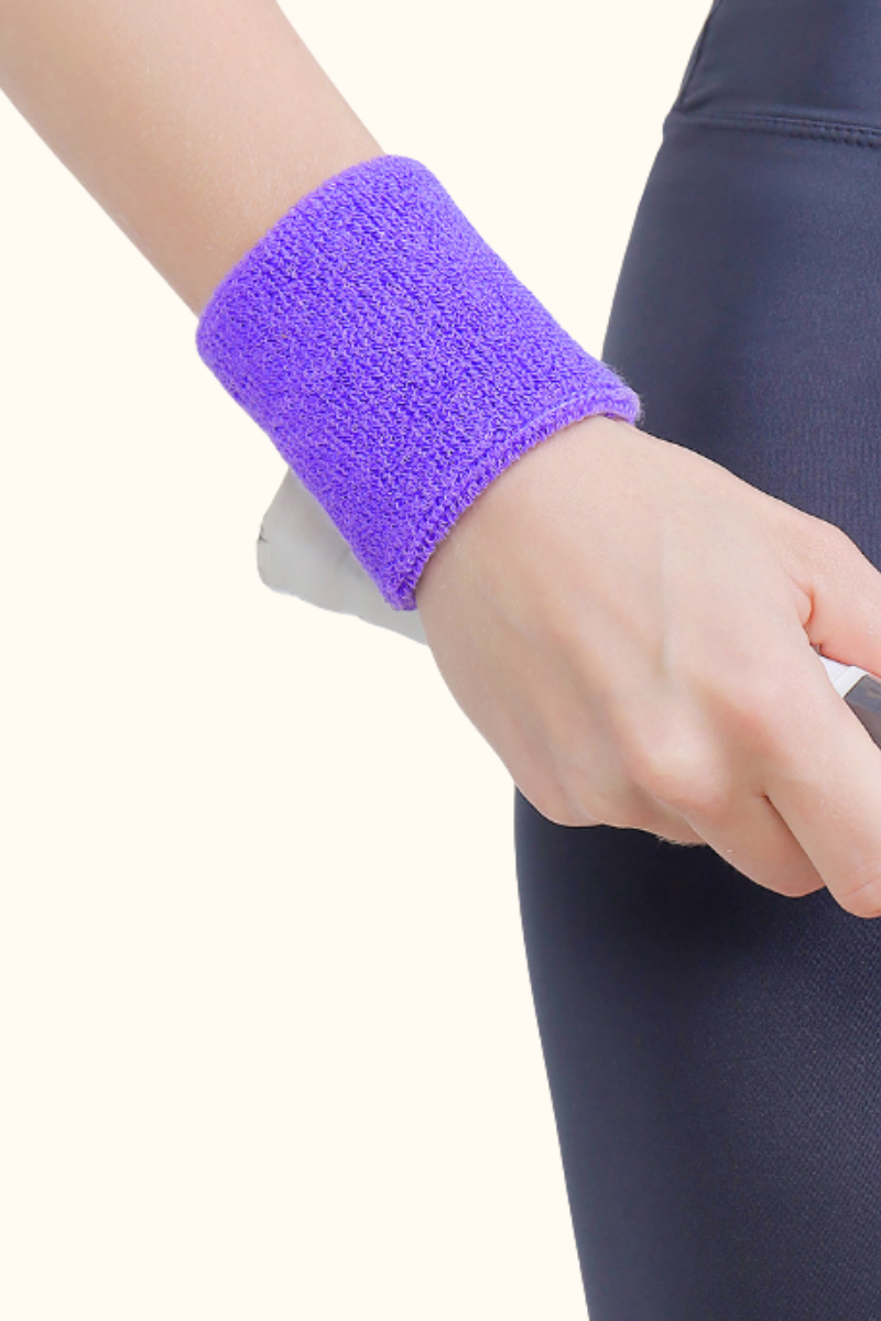 Sports Stretch Terry Cloth Solid Tennis Absorbent Wristbands