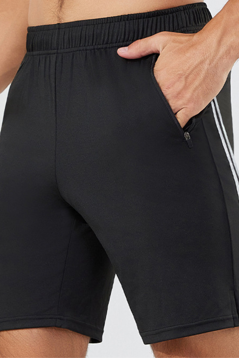 Men's Reflective Stripe Multi-Purpose Pockets Sport Shorts