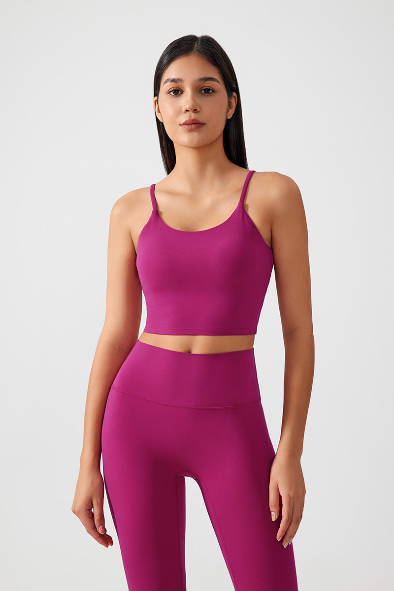 Women Gathering Anti-Shock One Cup Back Fitness Yoga Exercise Camisole Top