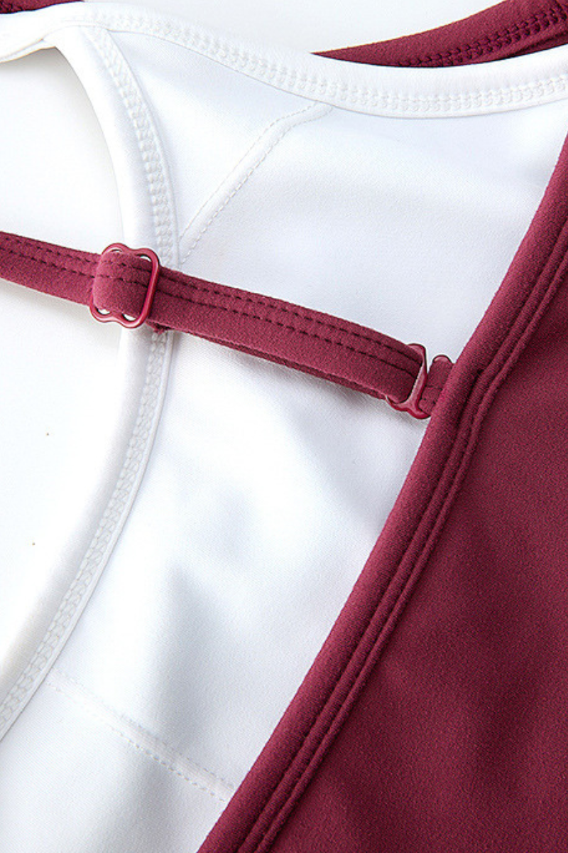 Women's Color-Block Cross-Back Padded Yoga Tank Top