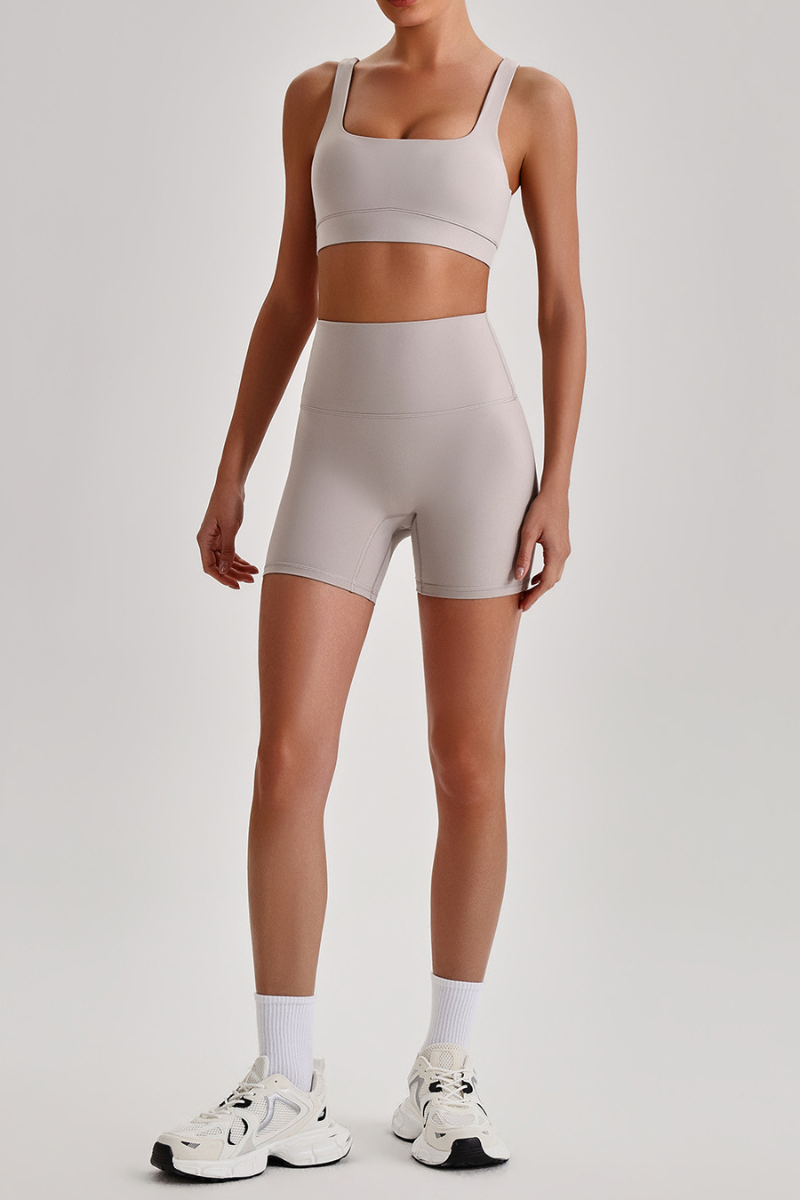 Women's  High Stretch Bra & No Front Seam Yoga Shorts Set