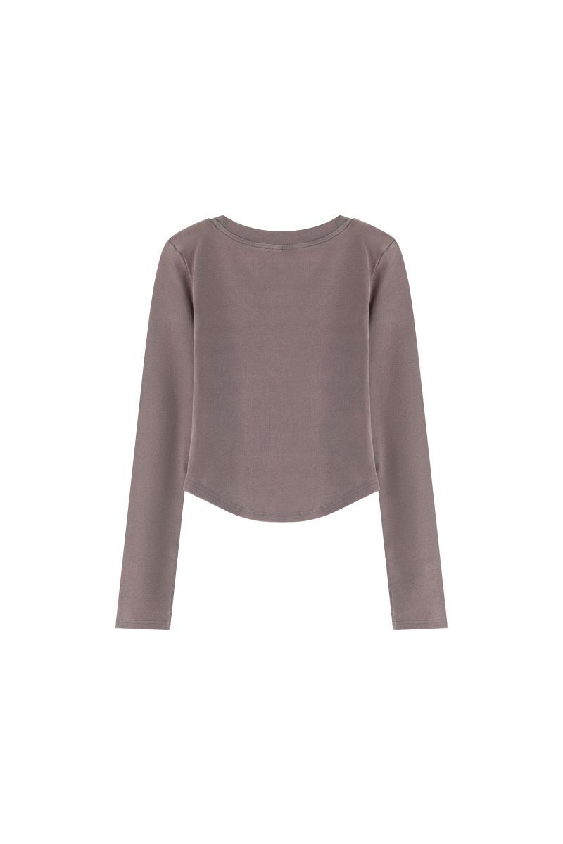 Women's Fall Snowflake U-Neck Slim Fit Long Sleeve Top
