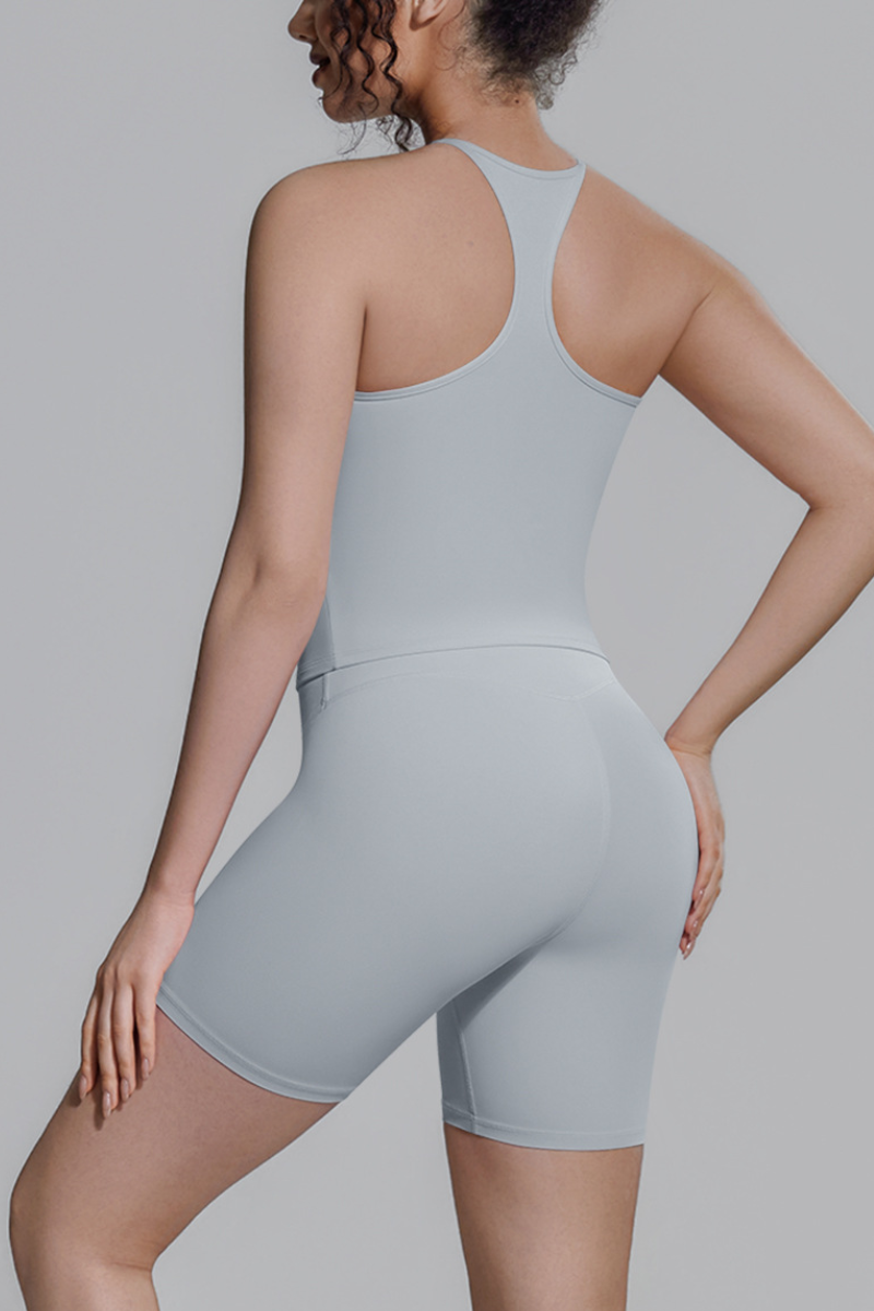 Women's Athletic Sets:Racerback Tank Top And Shorts