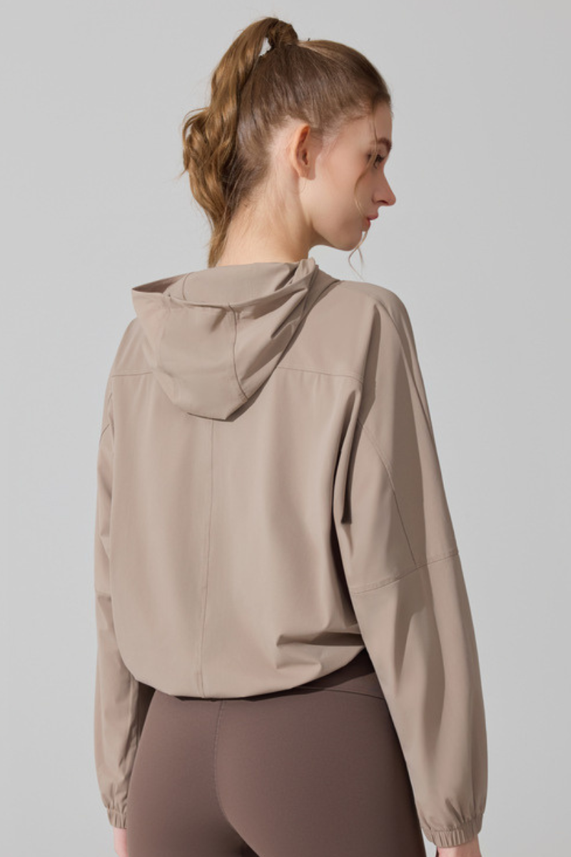 Women's Cool Touch Hooded Sun Protection Cropped Jacket