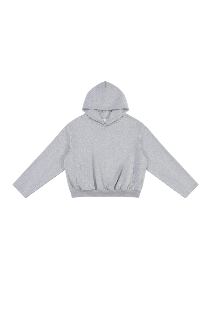 Women's Fall Cropped Kangaroo Pocket Drop-Shoulder Hoodie