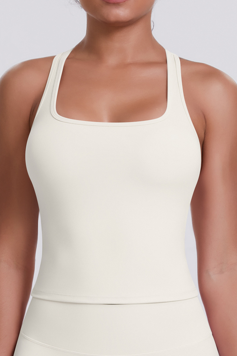 Women's Brushed Solid Racerback Sports Yoga Tank Top