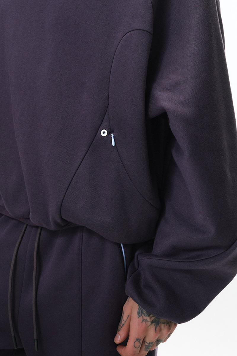 Unisex Fall  Fleece Drawstring Hem Zipper Pocket Hoodie