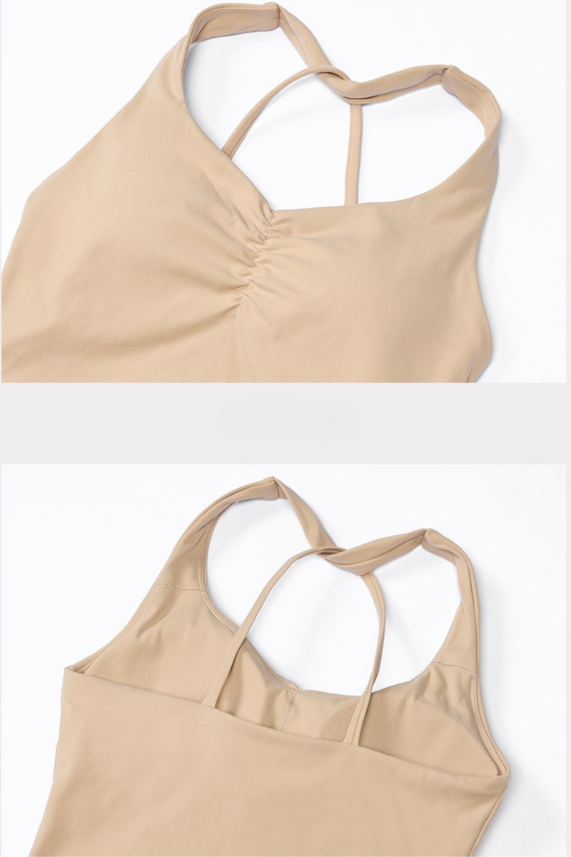 Women's Bare Feel Cropped Tank Top & Flared Yoga Pants Set
