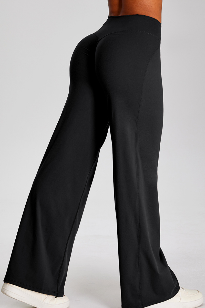Women's Athletic Flowy Solid Wide Leg Yoga Pants