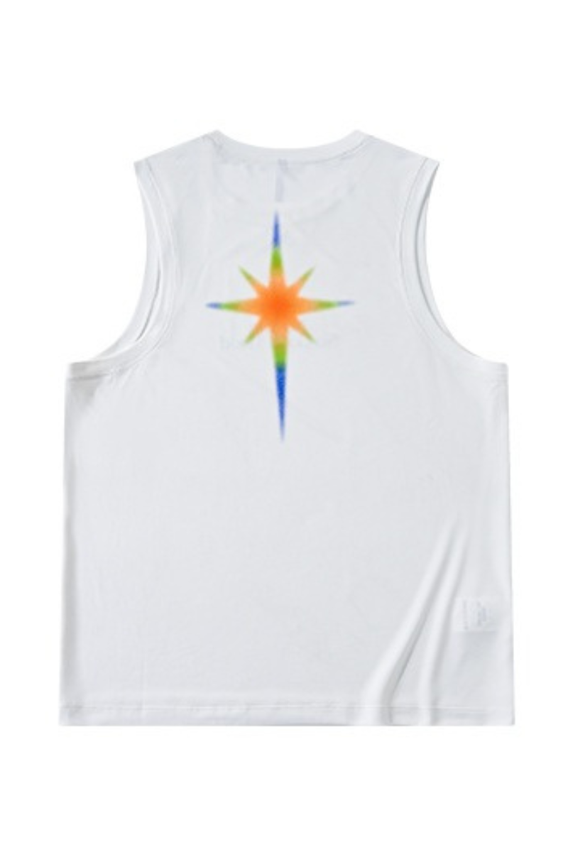 Men's Raglan Crew Neck Printed Quick Dry Athletic Tank Top
