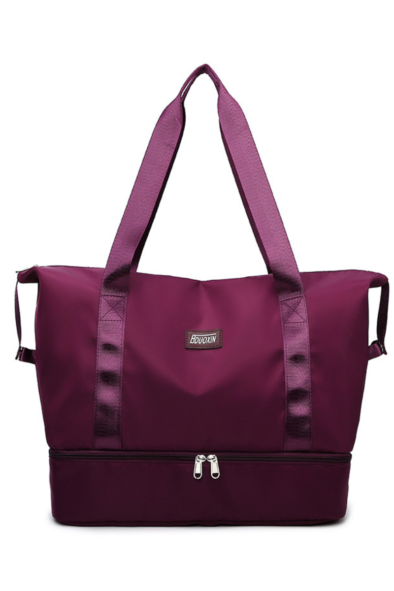 Large Capacity Bottom Zippered Compartment Handle Bag