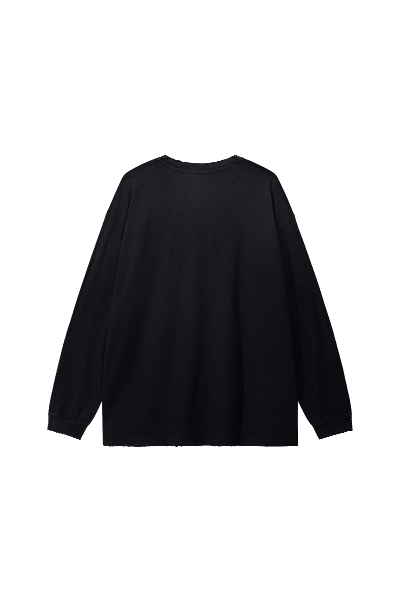 Women's Fall 100%Cotton Vintage Washed Drop Shoulder Pullover