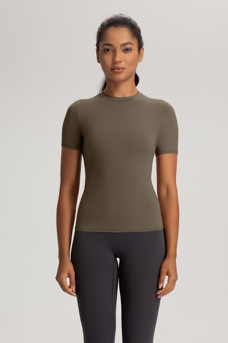 Women Slim-Fit High-Stretch Naked-Feel Yoga T-Shirt