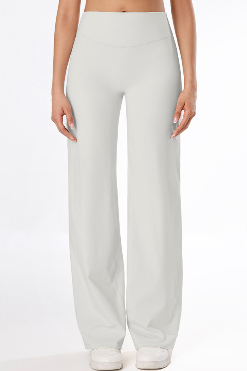 Women's High-Waist Brushed Naked-Feel Wide-Leg Sports Pants