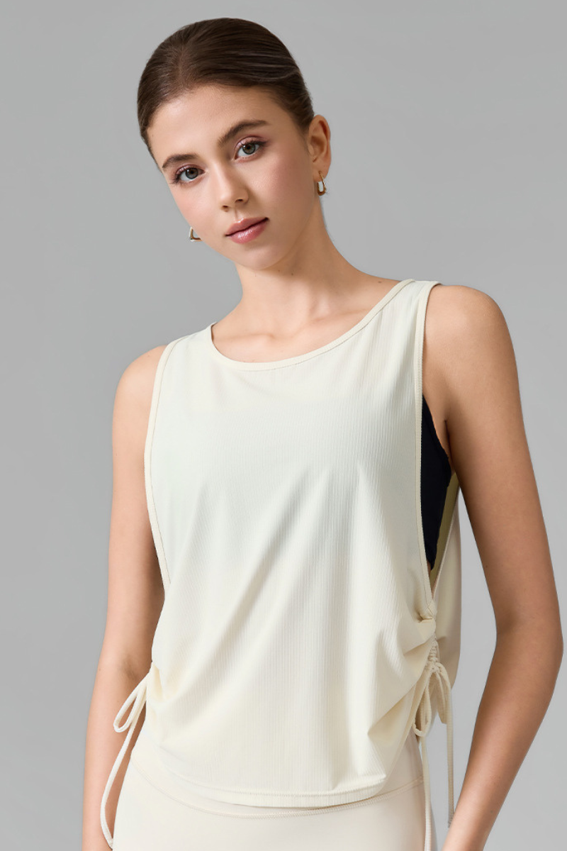 Women's Lightweight Cooling Side Drawstring Sports Tank Top