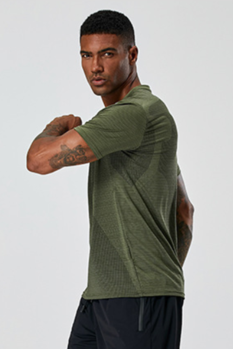 Men's Summer Mesh Reflective Stripe Quick Dry Sports T-shirt