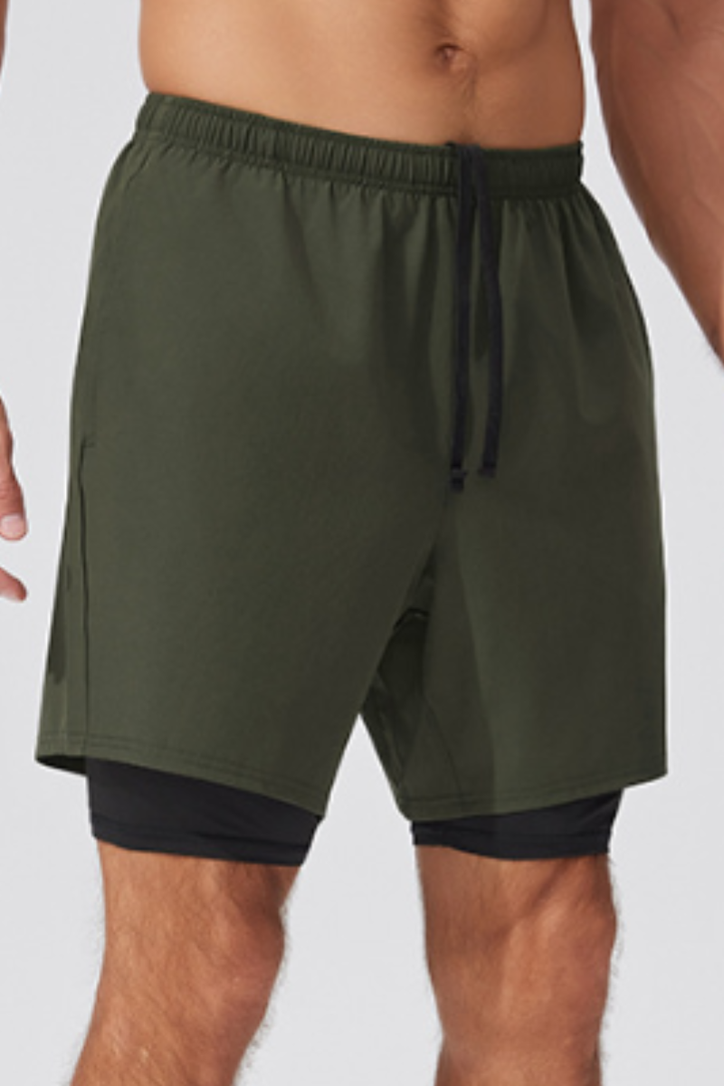 Men's 2-in-1 Double Layer Outdoor Running Athletic Shorts