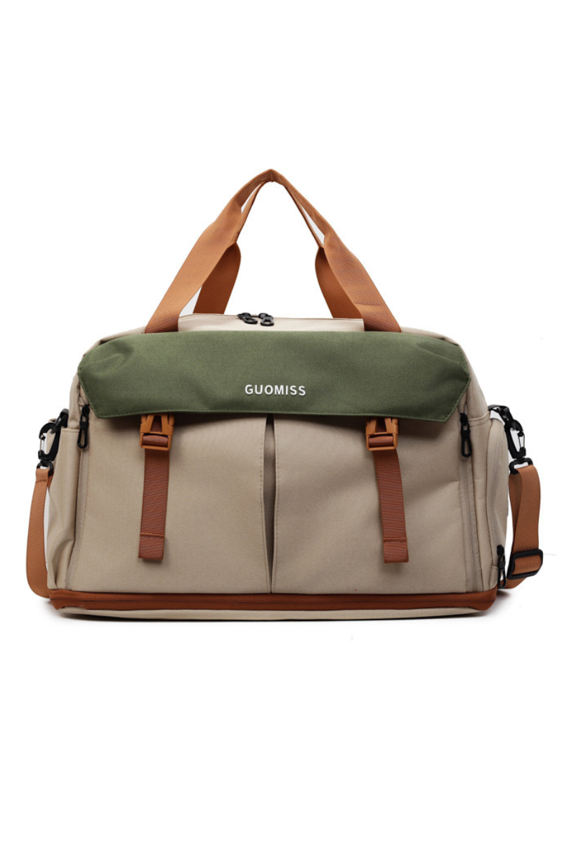 Color-Block Multi-Pocket Large Capacity Travel & Fitness Bag