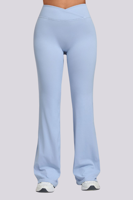 Women's Athletic Naked Feel Cross Waist Yoga Flared Pants