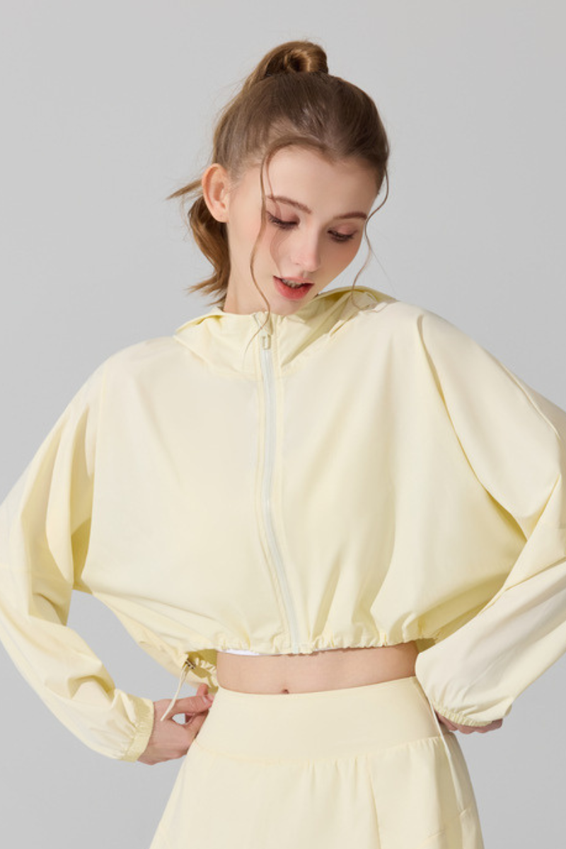 Women's Cool Touch Hooded Sun Protection Cropped Jacket