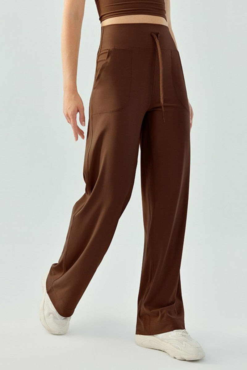 Women Naked-Feeling High-Waisted Drawstring Athletic Pants