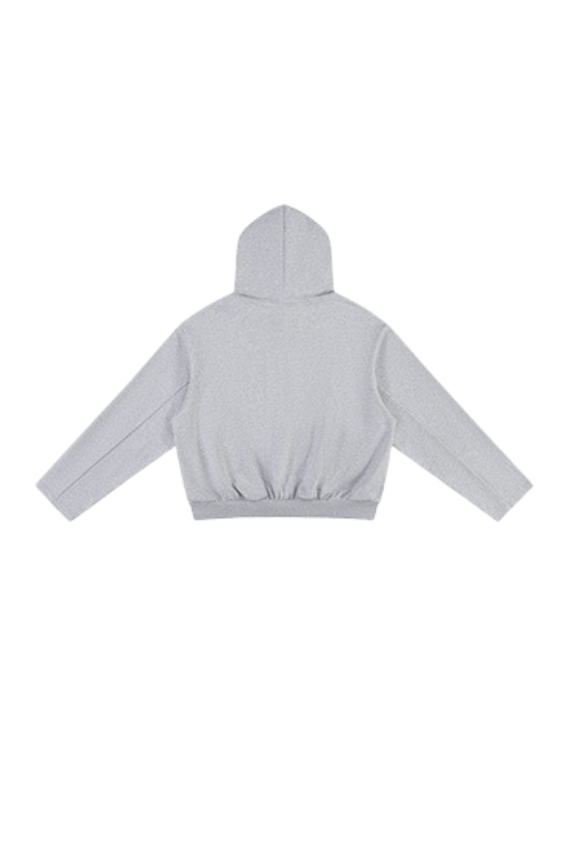 Unisex Fall Cropped Kangaroo Pocket Drop-Shoulder Hoodie