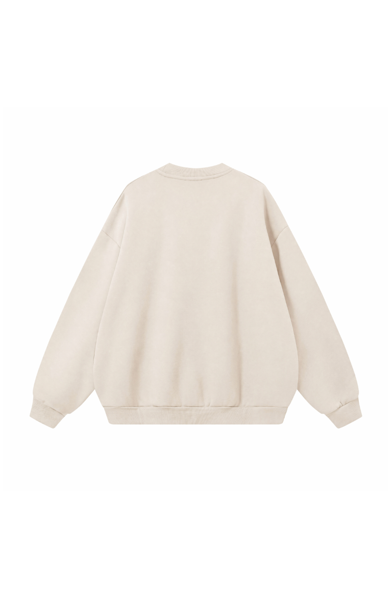 Men's Fall Heavyweight Fleece Cropped Crew Neck Sweatshirt