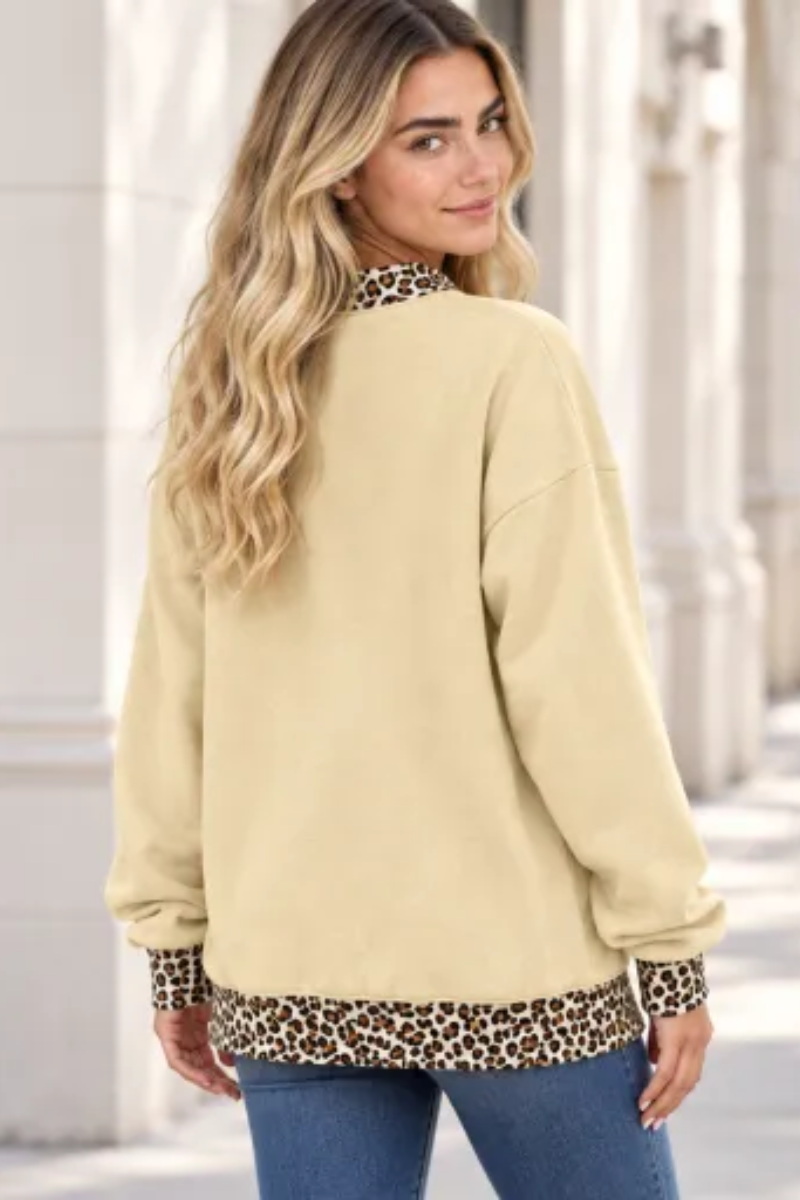 Women's Fall Custom Polka Dot Embroidery Mockneck Sweatshirt