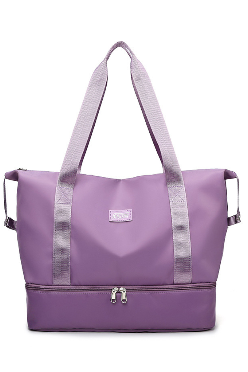 Large Capacity Bottom Zippered Compartment Handle Bag
