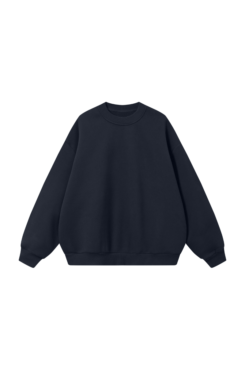 Men's Fall Heavyweight Fleece Cropped Crew Neck Sweatshirt