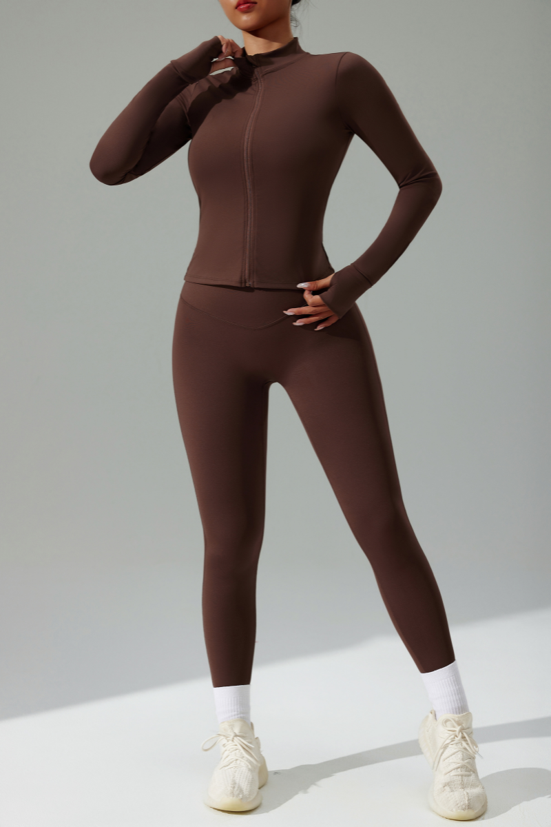 Women's 3-Piece Set :Jacket Sports Bra &Jacket & Leggings